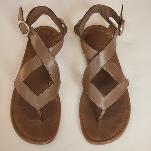 Strenesse Blue flat sandals leather brown 38
